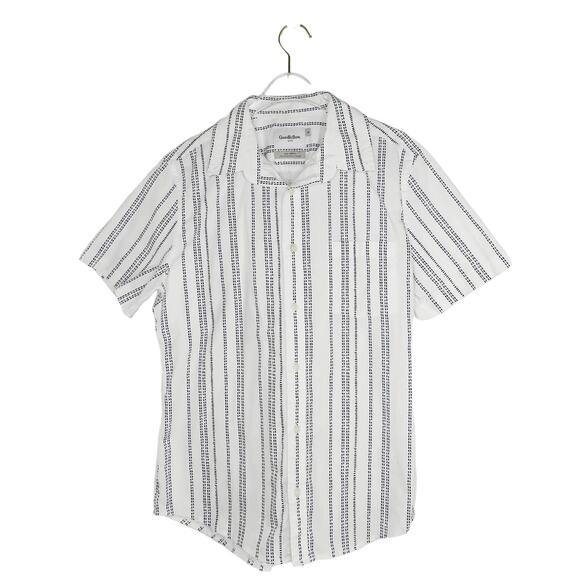 Goodfellow & Co. Slim Casual Button Up Striped Shirt Short Sleeve Medium - Picture 1 of 6